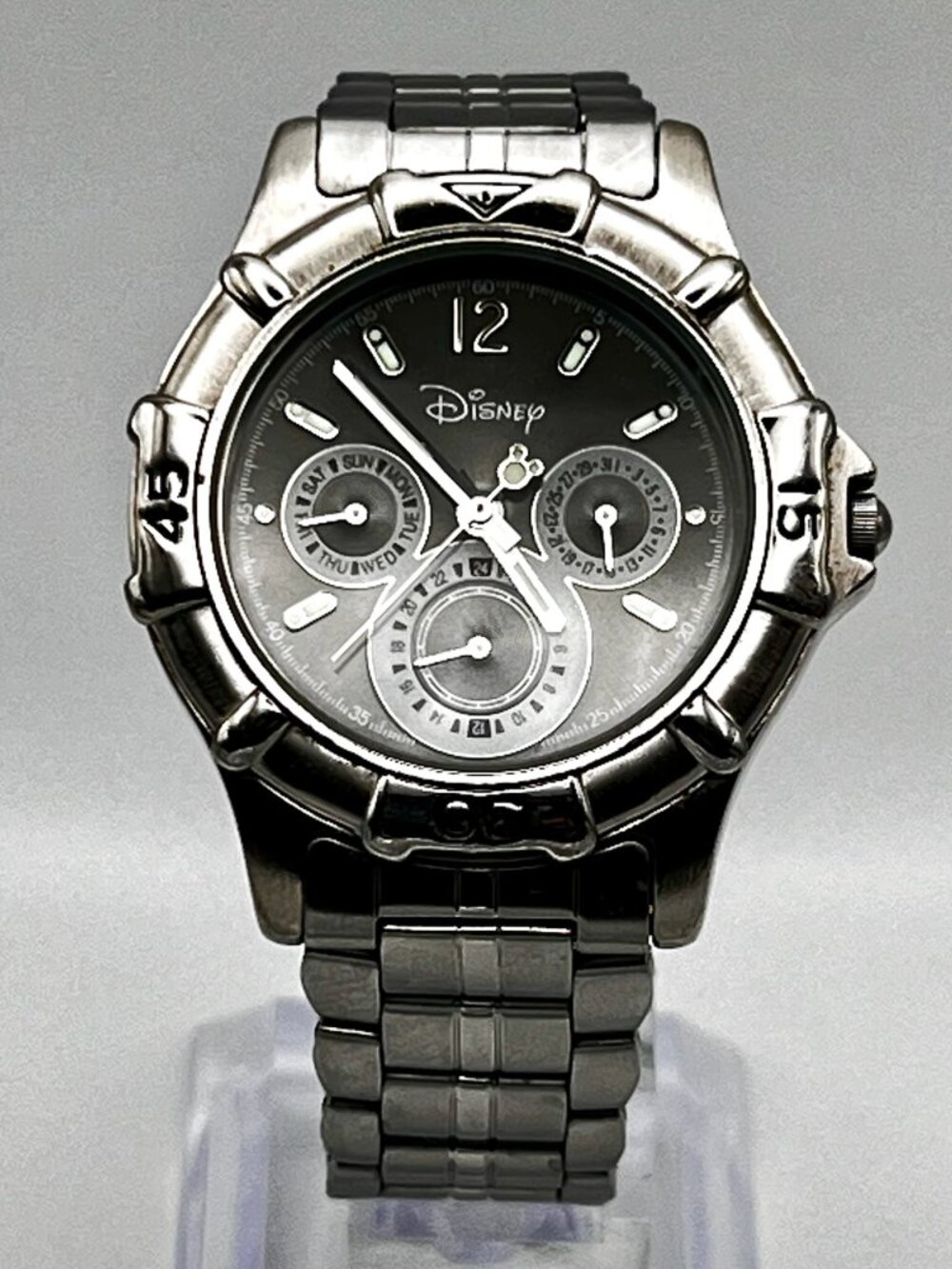 Disney Time Works Unisex Silver Black Watch Working